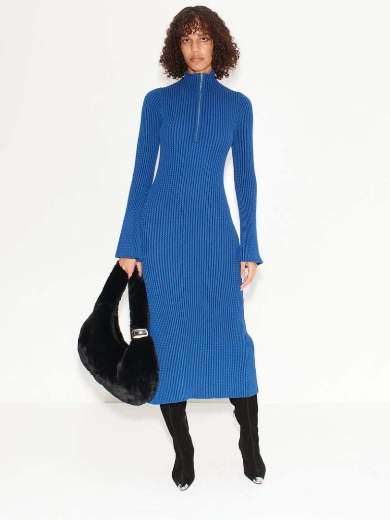 Simon Miller Zumi Textured Midi Dress Matisse Blue Size Small 4/6 — image 7 of 8